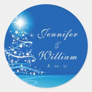 Elegant Winter Wonderland Sparkling Wedding Classic Round Sticker