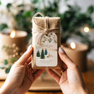 Elegant Winter Woodland Baby Shower Gift Tags