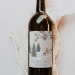 Elegant Winter Woodland Baby Shower Wine Label<br><div class="desc">Brimming with charm, these labels turn every wine bottle into a standout decoration, offering an enchanting blend of whimsy and sophistication. Crisp woodland imagery perfectly encapsulates the magic of a winter woodland. These labels transform an ordinary bottle of wine into a memorable keepsake for your guests. Elevate your event with...</div>