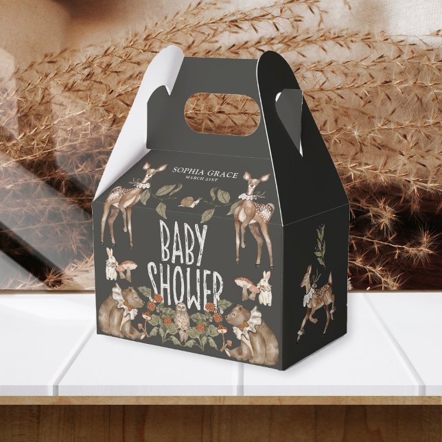 Elegant Winter Woodland Forest Baby Shower Favour Box (Creator Uploaded)