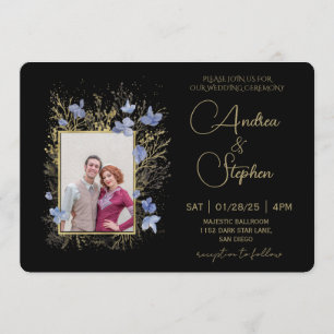 Elegant Wintry Foliage Winter Wedding Invitation