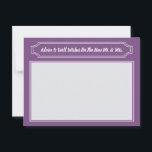 Elegant Wishes For Bride & Groom, Wedding Advice<br><div class="desc">Double sided elegant advice and wishes card in your favourite colour. White text and grey elements. Have your wedding guests fill out these cards as a memory keepsake of your special wedding day. Guests can write out marriage advice for the newlyweds, wishes for the bride and groom, and suggestions for...</div>