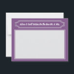 Elegant Wishes For Bride & Groom, Wedding Advice Card<br><div class="desc">Double sided elegant advice and wishes card in your favourite colour. White text and grey elements. Have your wedding guests fill out these cards as a memory keepsake of your special wedding day. Guests can write out marriage advice for the newlyweds, wishes for the bride and groom, and suggestions for...</div>