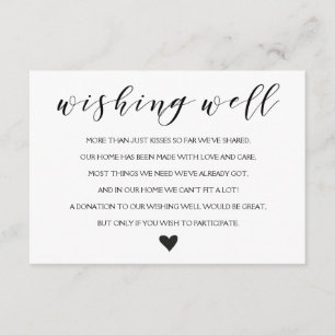 Elegant Wishing well wedding insert card