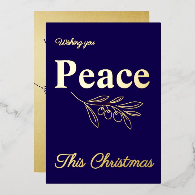 Elegant Wishing You Peace This Christmas Gold (Front/Back)