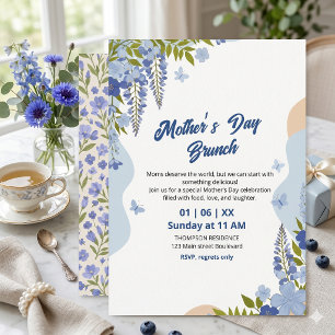 Elegant Wisteria Floral Mother’s Day Brunch  Invitation