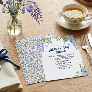 Elegant Wisteria Floral Mother’s Day Brunch Invitation