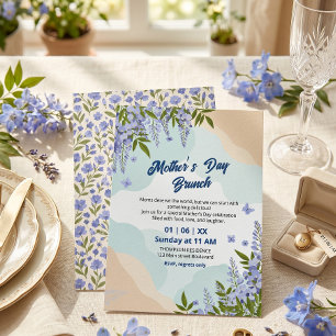 Elegant Wisteria Floral Mother’s Day Brunch  Invitation