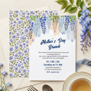 Elegant Wisteria Floral Mother’s Day Brunch  Invitation