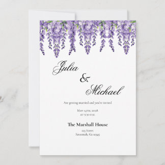 Elegant Wisteria Floral Wedding Invitation