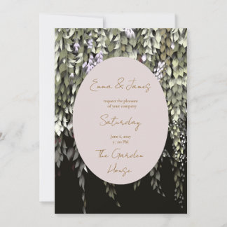 Elegant Wisteria Painted Floral Invitation Card |