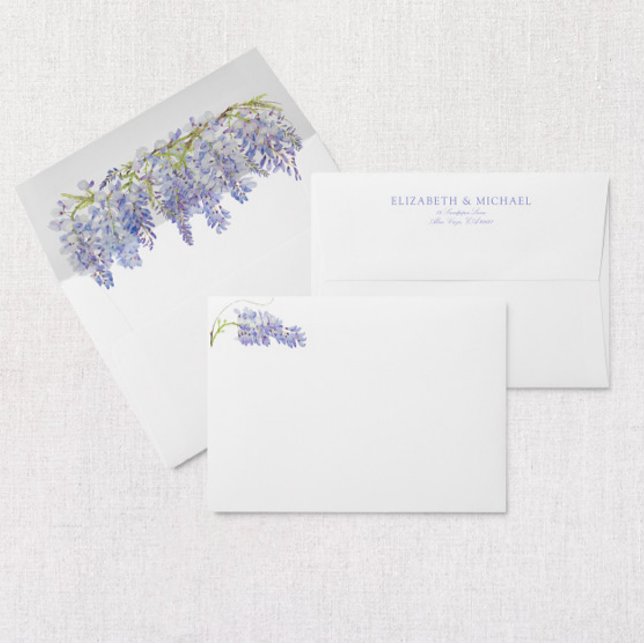Elegant Wisteria Purple Script Wedding Envelope (Elegant wisteria envelopes, perfect for adding a refined touch to your wedding invitations)