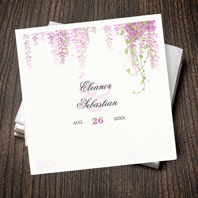 Elegant Wisteria Purple Wedding  Napkin (Elegant Wisteria Purple Wedding Napkins)