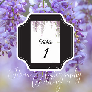 Elegant Wisteria Purple Wedding  Table Number