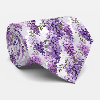 Elegant wisteria tiled floral pattern tie