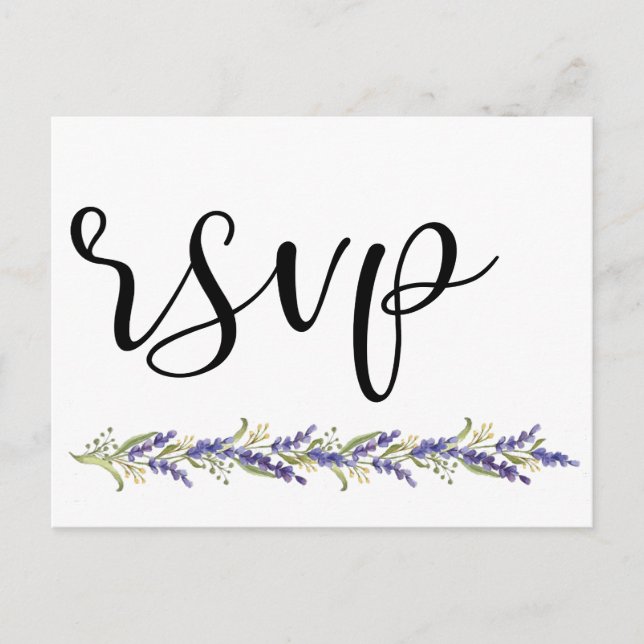 Elegant Wisteria tree minimal Wedding Rsvp Invitation Postcard (Front)