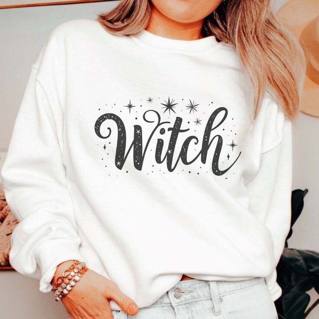 Elegant "Witch" Black and White Halloween Women's T-Shirt (Creator Uploaded)