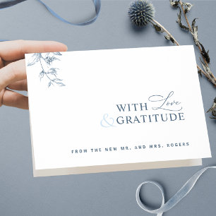 Elegant With Love and Gratitude Blue Thank You