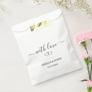 Elegant "With Love" Personalized Wedding Favour Bags