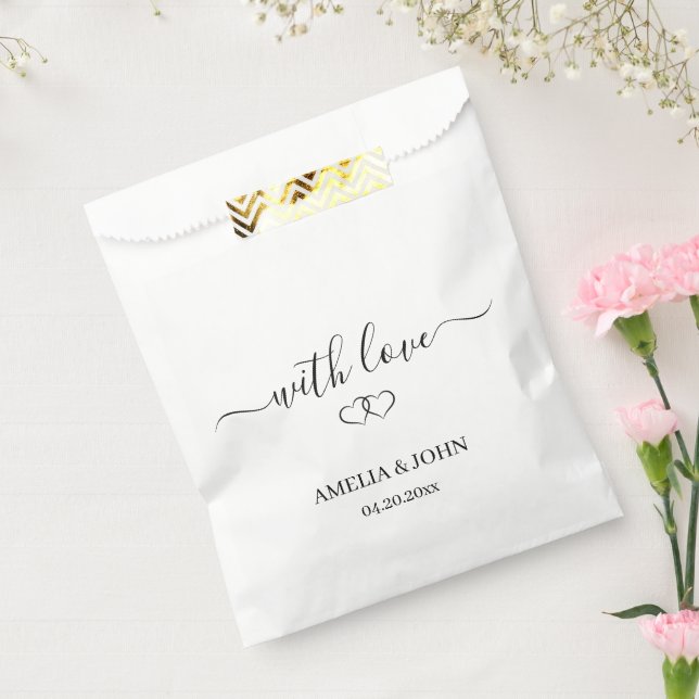 Elegant "With Love" Personalized Wedding Favour Bags (Sealed)