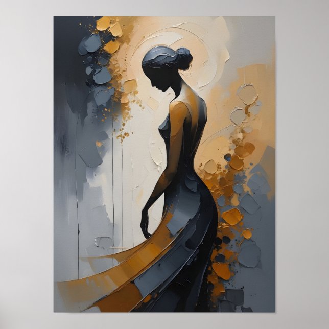 Elegant Woman Abstract Wall Art (Front)