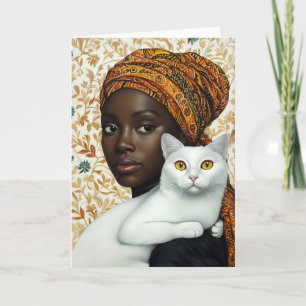 Elegant Woman and Cat Invitation
