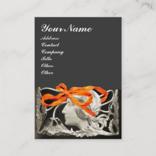 ELEGANT WOMAN BEAUTY JEWEL /LADY,RED BOW,FLOWERS BUSINESS CARD