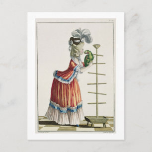 Elegant Woman in a Caraco 'a la Polonaise' and a h Postcard