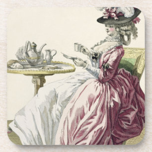 Elegant Woman in a Dress 'a l'Anglaise' Drinking C Coaster
