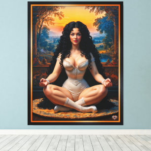 Elegant Woman In Meditative Harmony by Xzendor7 Canvas Print