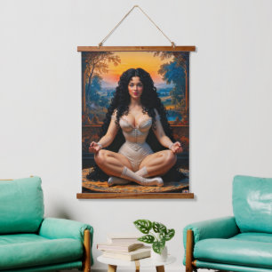 Elegant Woman In Meditative Harmony by Xzendor7 Hanging Tapestry