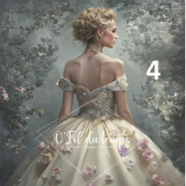 Elegant Woman in Opulent Ball Gown  Tissue Paper