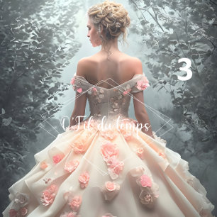 Elegant Woman in Opulent Ball Gown  Tissue Paper