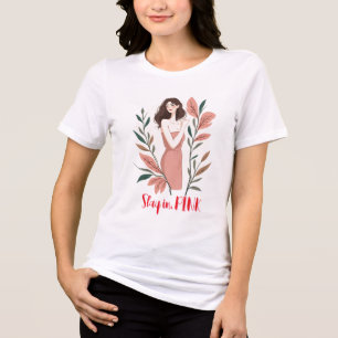 Elegant Woman in Pink Dress Tri-Blend Shirt
