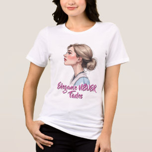 Elegant Woman in Profile Tri-Blend Shirt