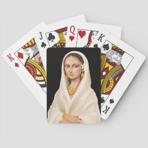 Elegant Woman Portrait   Cultural Art Illustration Playing Cards