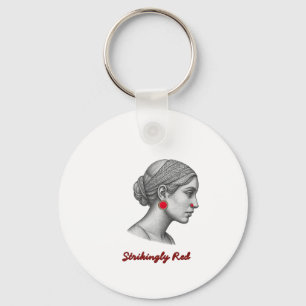 Elegant Woman Portrait Key Ring