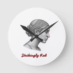 Elegant Woman Portrait Round Clock