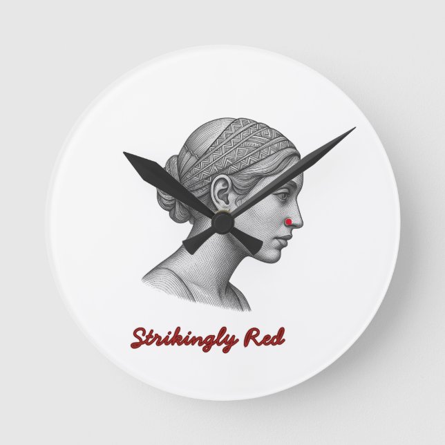 Elegant Woman Portrait Round Clock (Front)