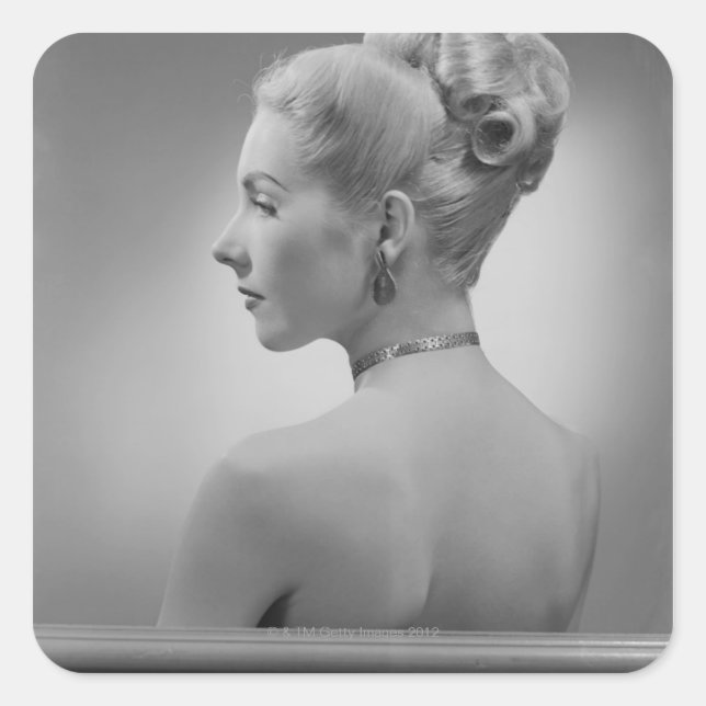 Elegant Woman Square Sticker (Front)