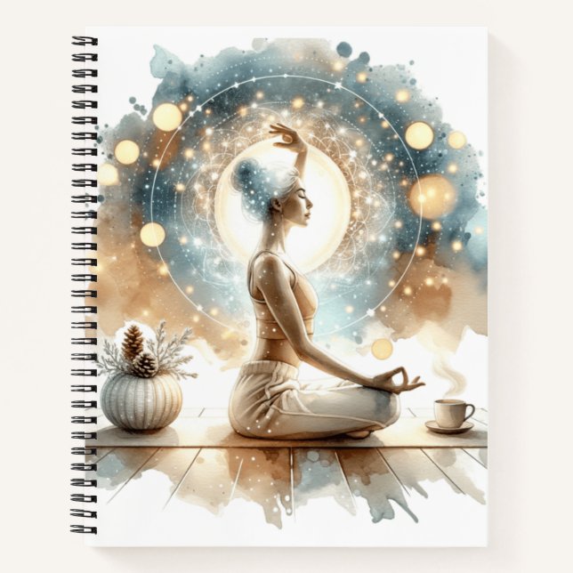 Elegant woman yoga pose Spiral Notebook (Front)