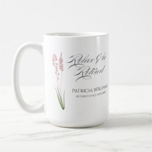 Elegant Womans Pastel Wildflower Retirement Party Coffee Mug