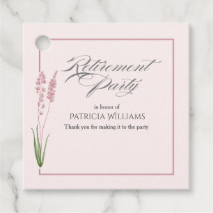 Elegant Womans Pastel Wildflower Retirement Party  Favour Tags