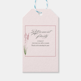 Elegant Womans Pastel Wildflower Retirement Party  Gift Tags