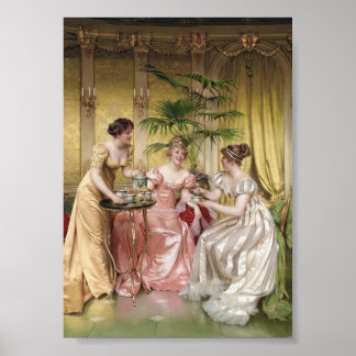 Elegant Women Afternoon Tea Vintage Wall Art