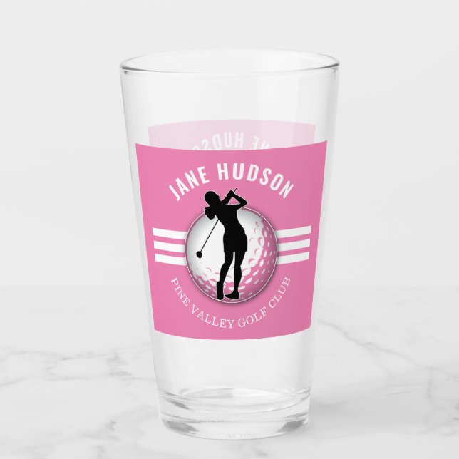 Elegant Women Golfer Design Glass (Front)