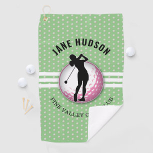 Elegant Women Golfer Design Golf Towel