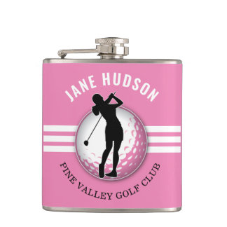 Elegant Women Golfer Design Hip Flask