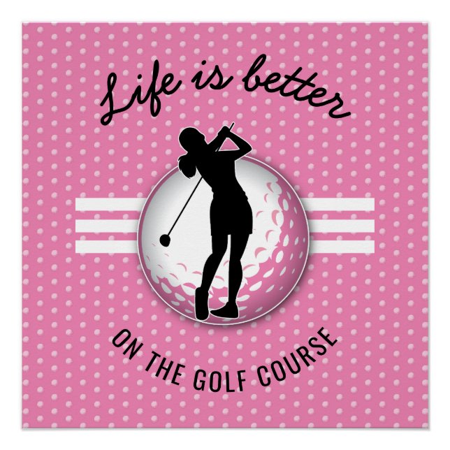 Elegant Women Golfer Design Poster (Front)
