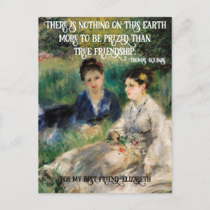 Elegant Women Renoir Artwork Best Friend Quote Postcard
